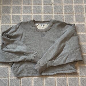 Loewe Gray Crewneck Cropped Sweater